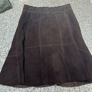 vintage brown suede skirt